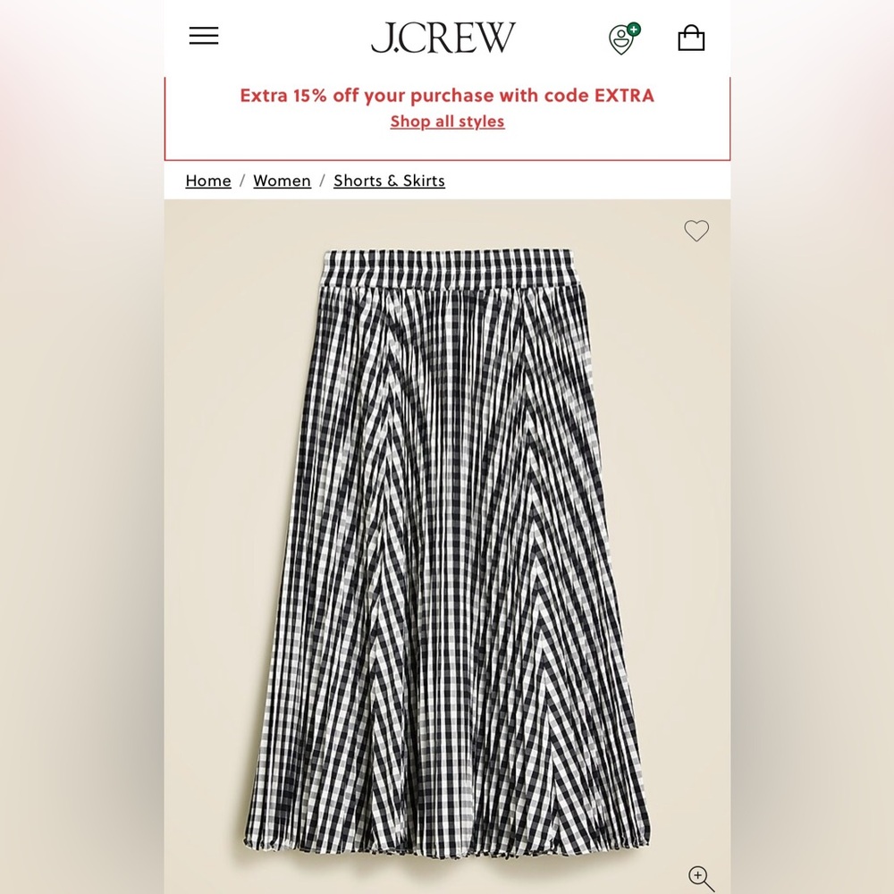 J.Crew Gwyneth skirt in gigham
